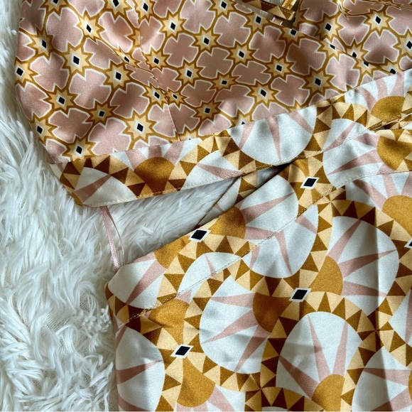 House Of Harlow 1960 X Revolve NWT Boho  Satin Cut Out Dress Retro Print Small - Picture 3 of 16